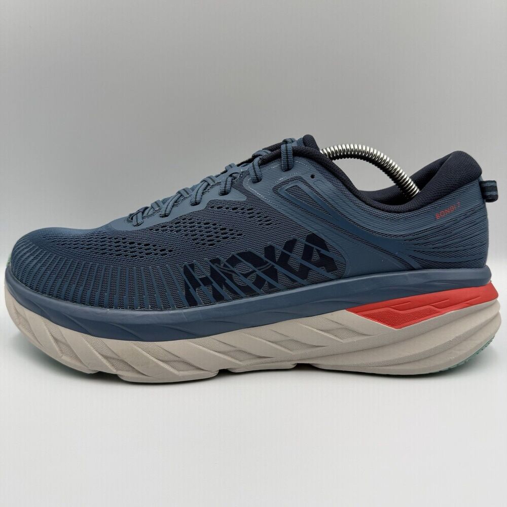 Hoka One One Bondi 7 Men's Size 11.5 2E Blue Running Shoes Sneakers 1110518 RTOS - Picture 3 of 8